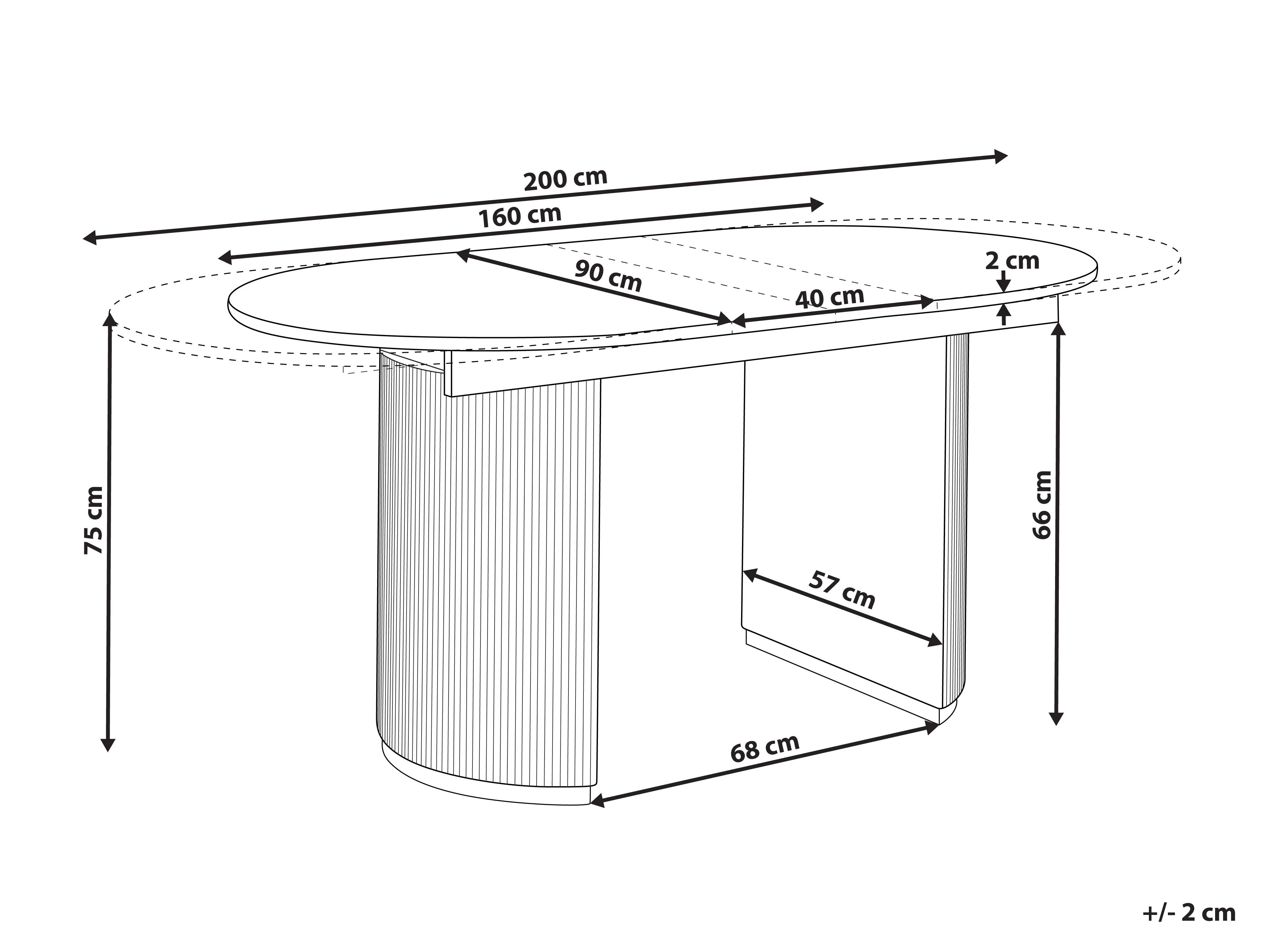 Eettafel uitschuifbaar DULVERTON Wit 90 cm 160/200 cm