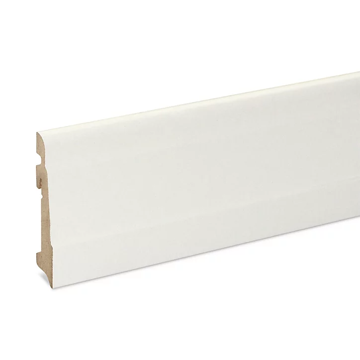 Plinthe MDF Blanc art déco GoodHome 220 x 10 cm Décor 10 (vendue à la pièce)