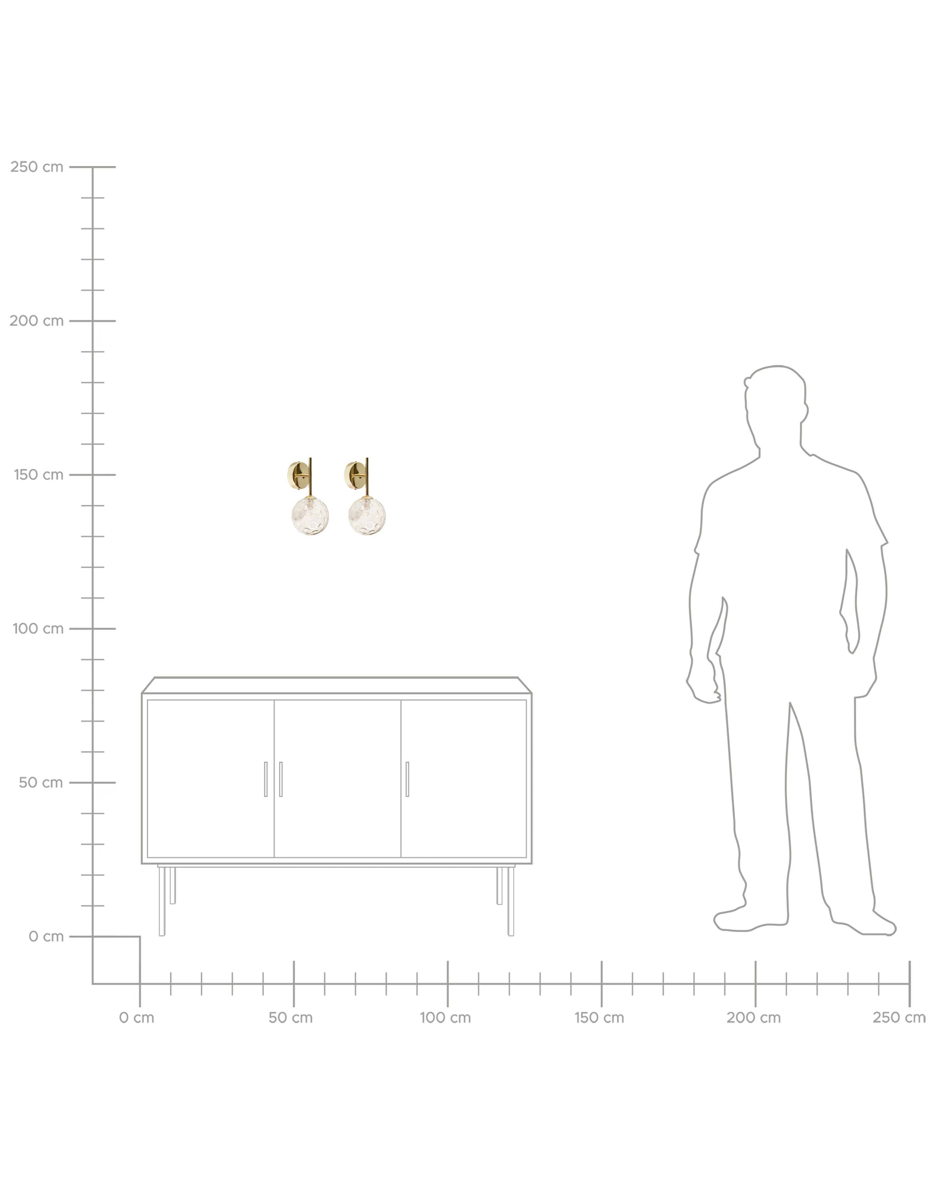 Set van 2 wandlampen ANADYR Glas Beige