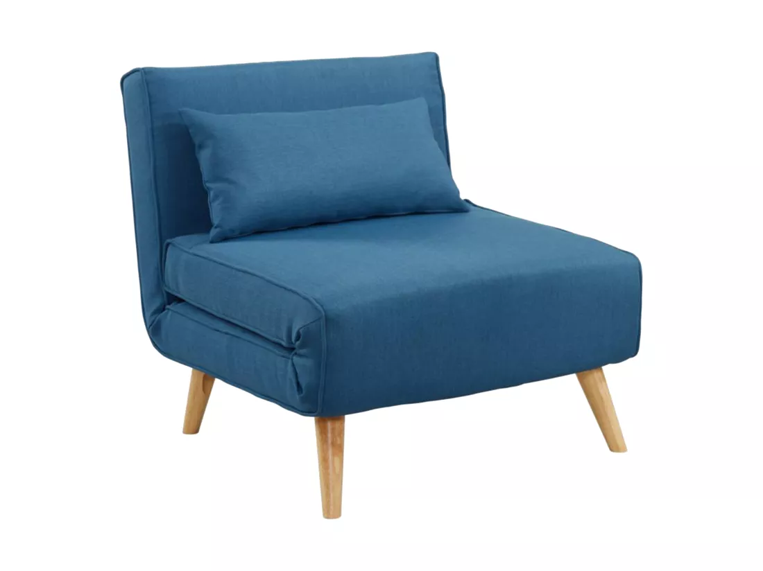 Fauteuil convertible POSIO en tissu - Bleu