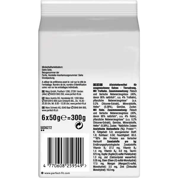 Katze Natural Vitality Adult 1+ mit Truthahn & mit Huhn Multipack
