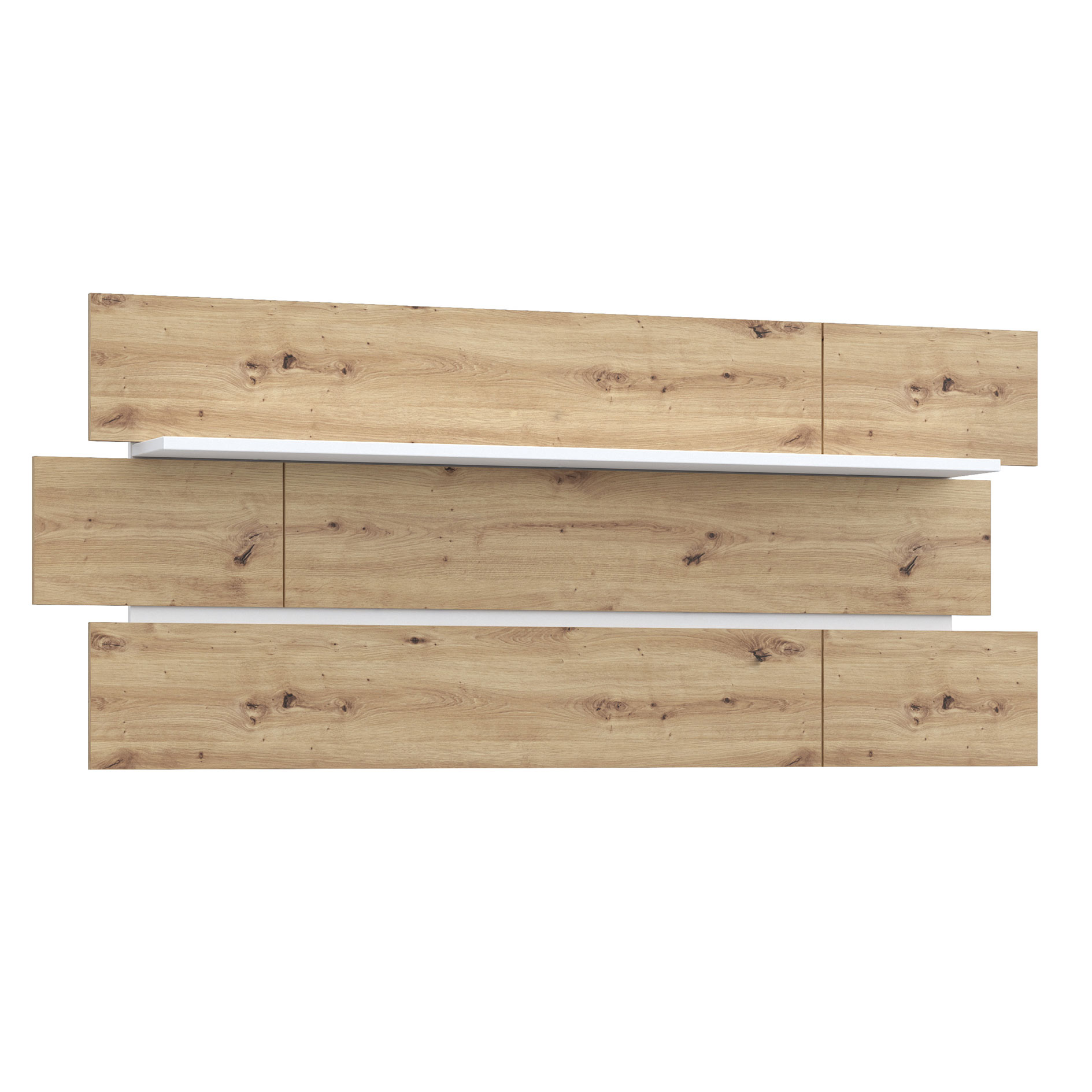 Wandpaneel - weiß - Artisan Eiche - 195 cm breit