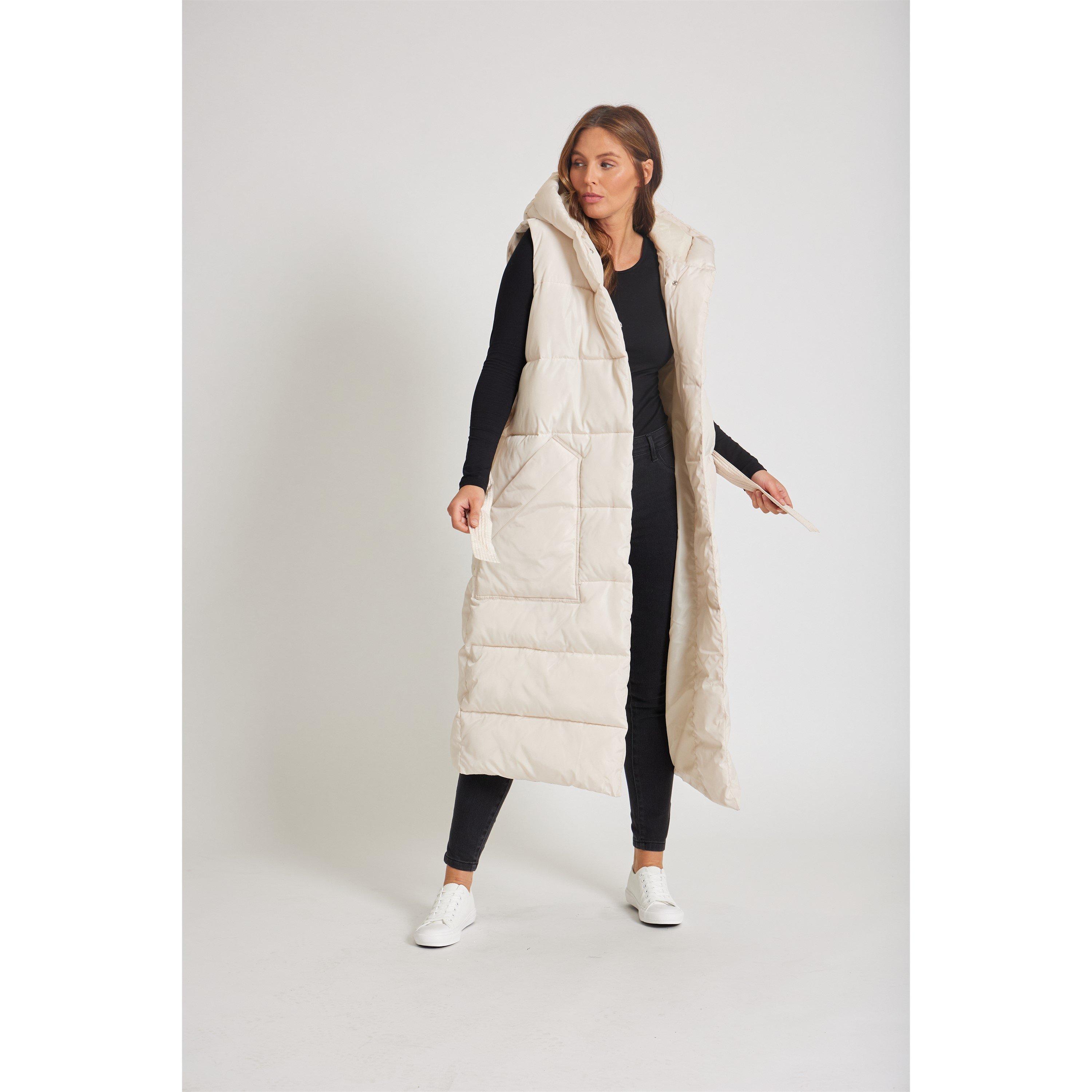 Be You Longline Longline Belted Padded Gilet