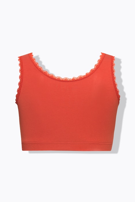 Bustier, Zierkante, V-Ausschnitt, Biobaumwolle