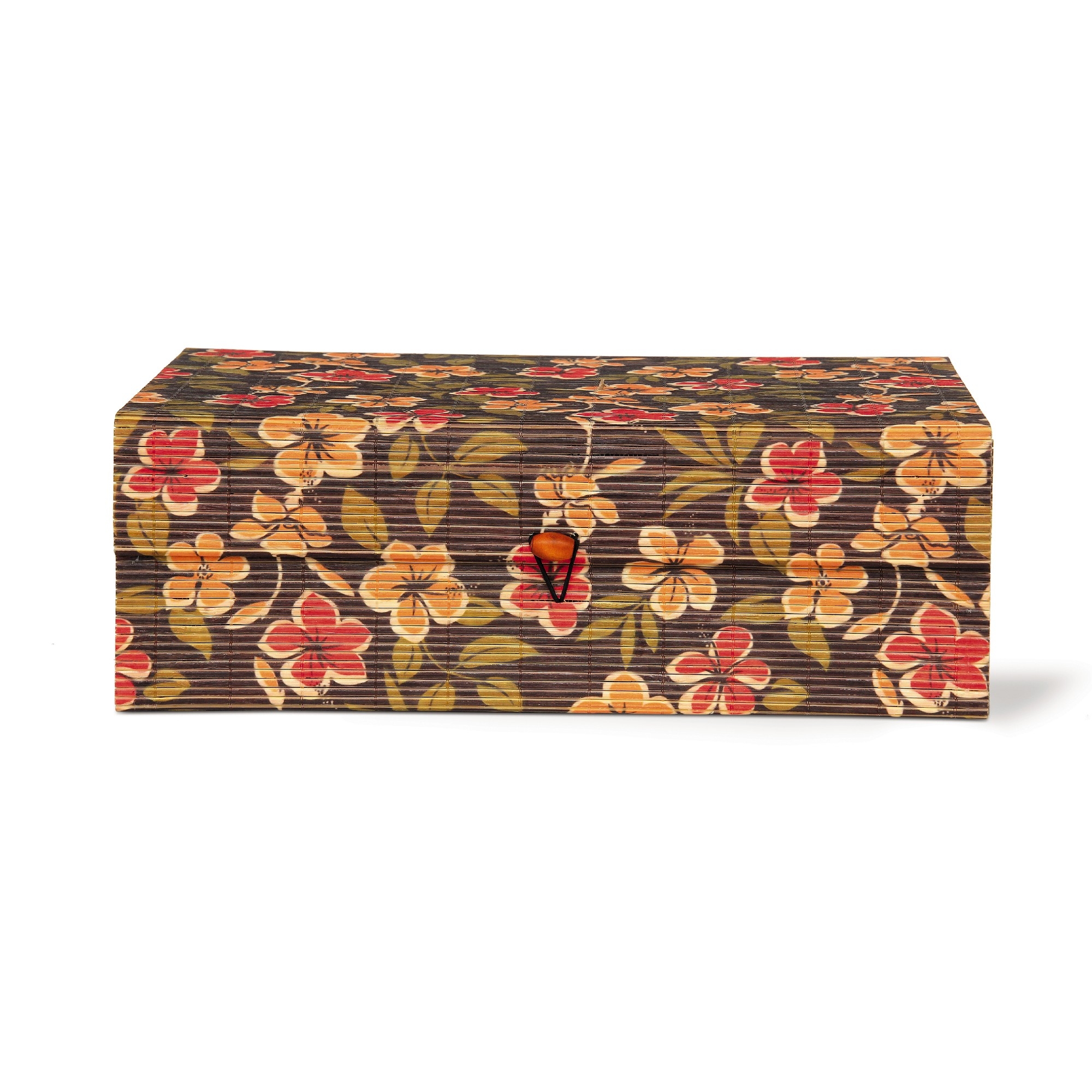 3er-Set Bambus-Deckelboxen 'Blumen' von fischer's lagerhaus