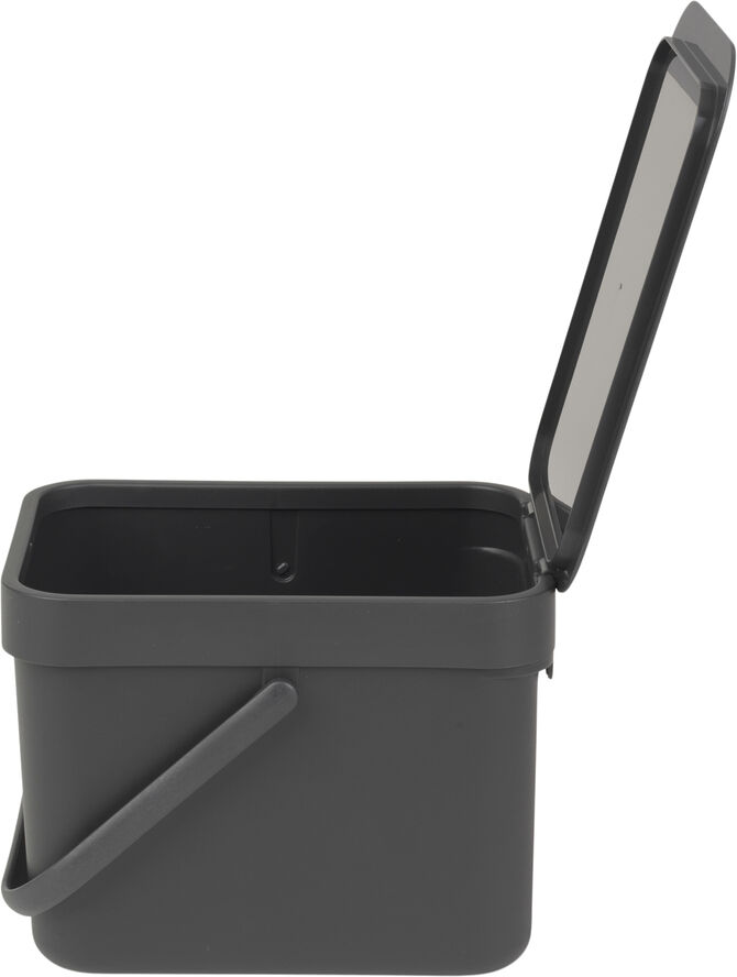 Brabantia Affaldsspand m/låg sort.kon. 6 ltr Grey