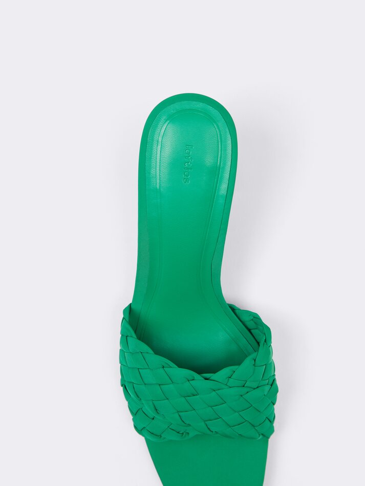 Sandália mule com salto - Verde