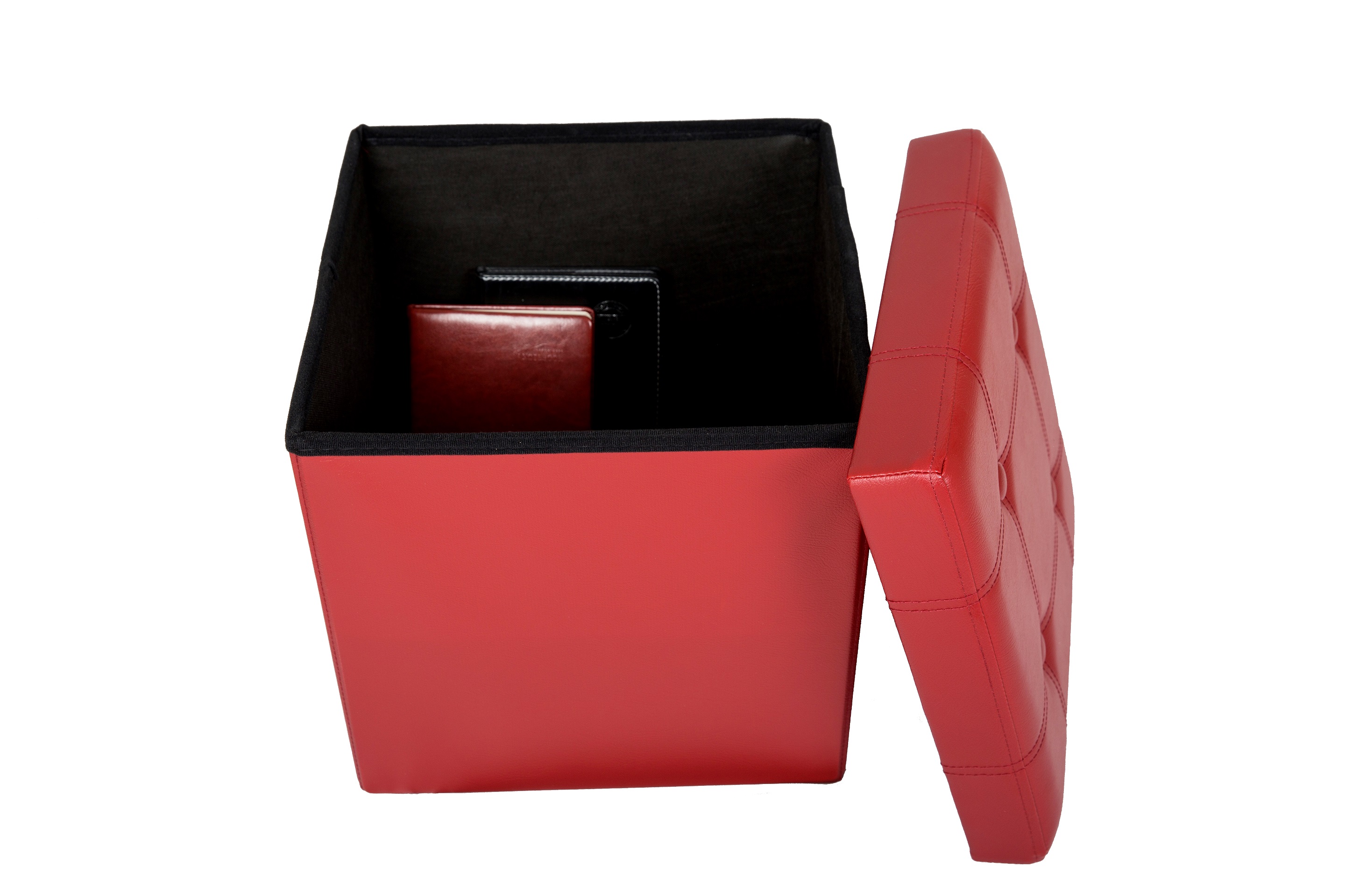 Sitzwürfel Leder BEN rot