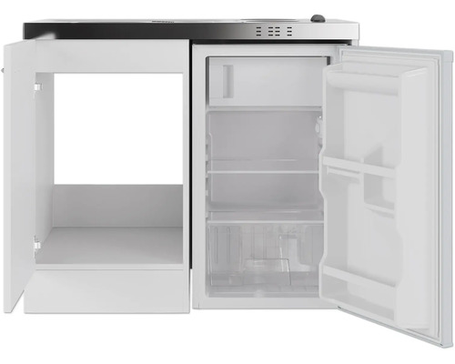 Flex Well Pantry Keuken Mini Keuken met Apparaten Wito 100 cm Wit Mat Gedemonteerd Omkeerbaar Versie