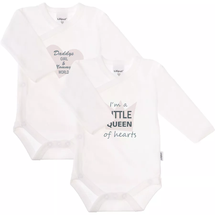 Liliput Langarm Wickelbody 2er Pack Daddys Girl weiß