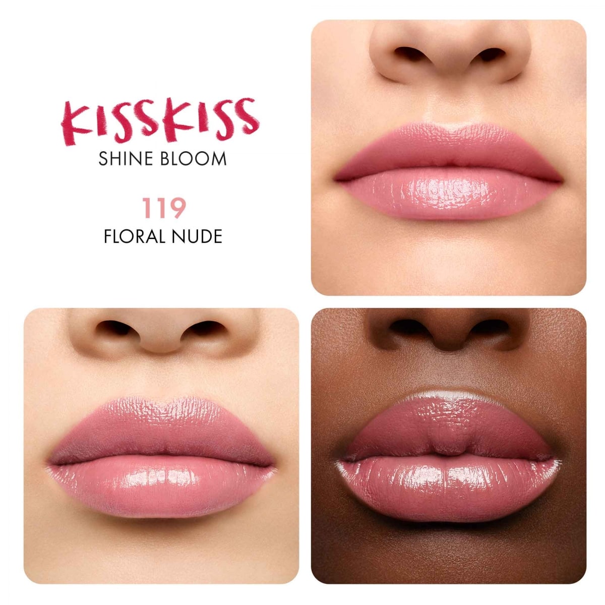 GUERLAIN KissKiss Shine Bloom Rouge brillant 95% d'ingrédients d'origine naturelle*