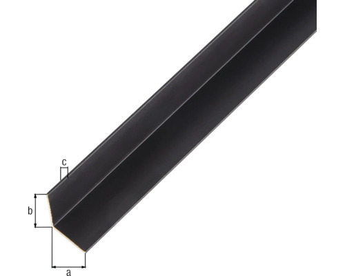 Aluminium hoekprofiel, zwart geanodiseerd, 15x15x1 mm, 1 m