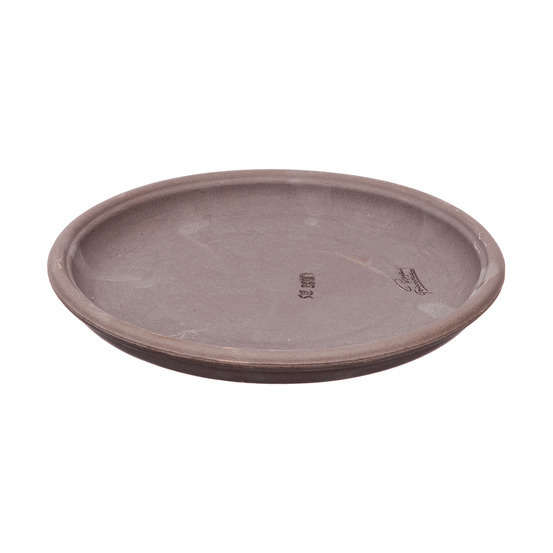 Soucoupe ronde en terre cuite grise Ø 23cm
