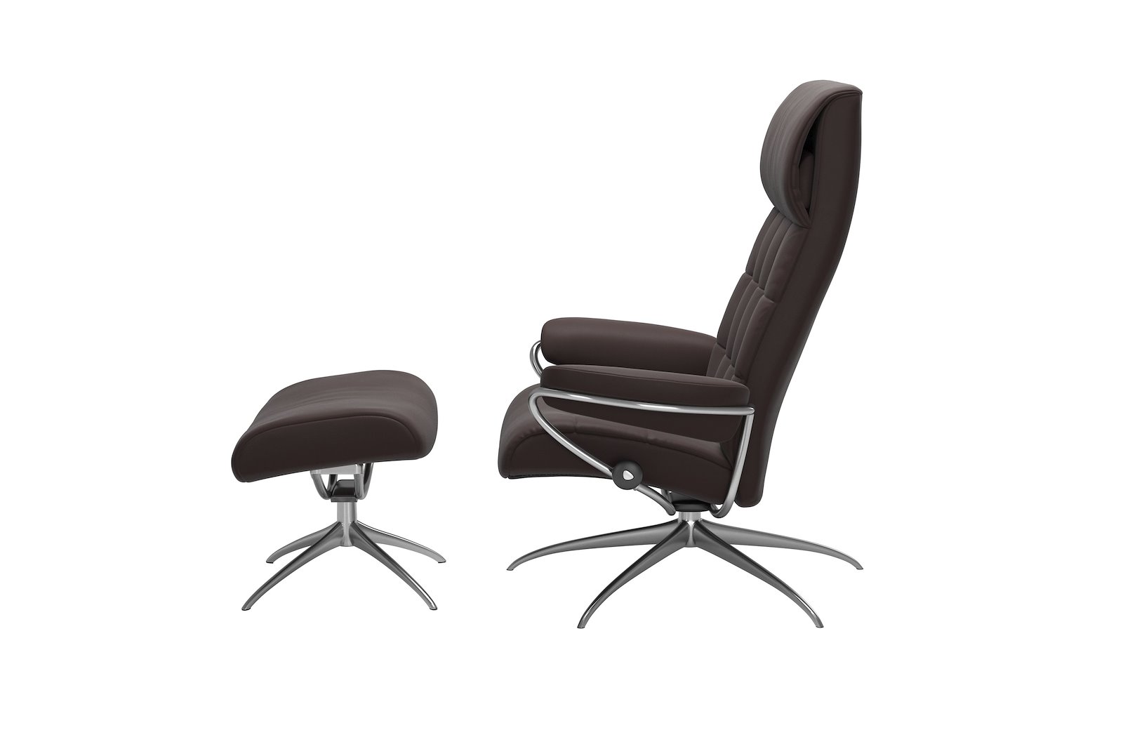 London lenestol m/krakk Hud Paloma Chocolate - Star - Chrome