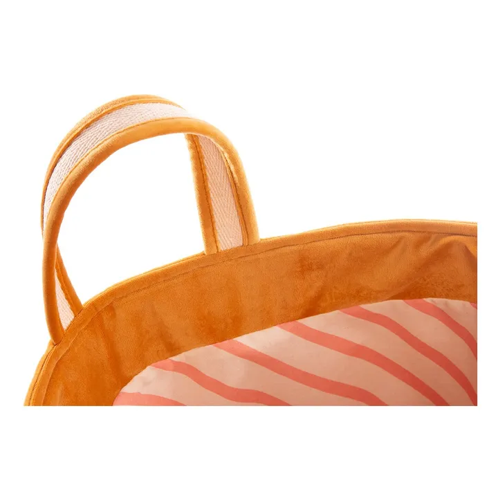 Nobodinoz Panier de rangement en velours | Jaune moutarde