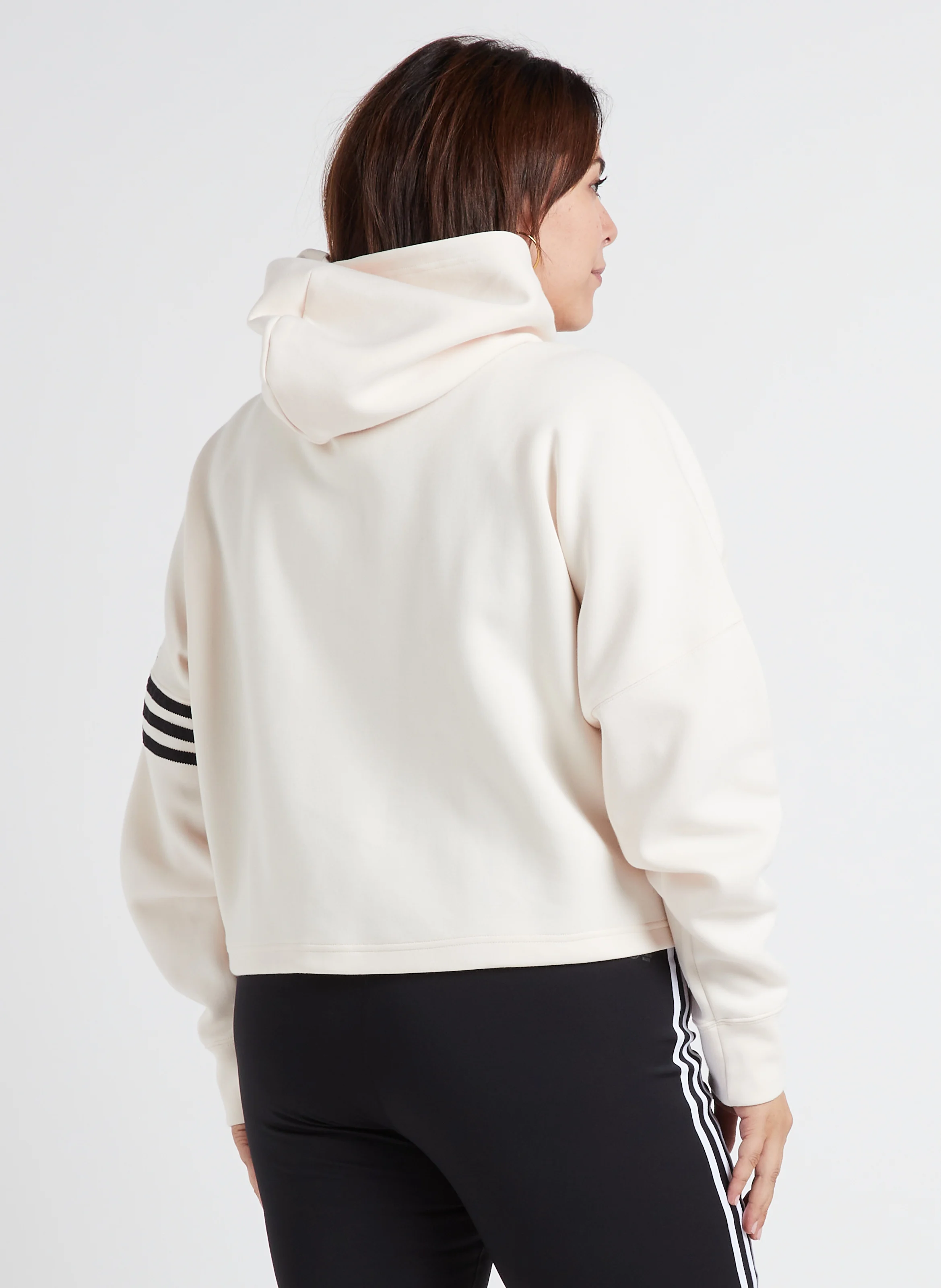 Sweat à capuche court | Beige
