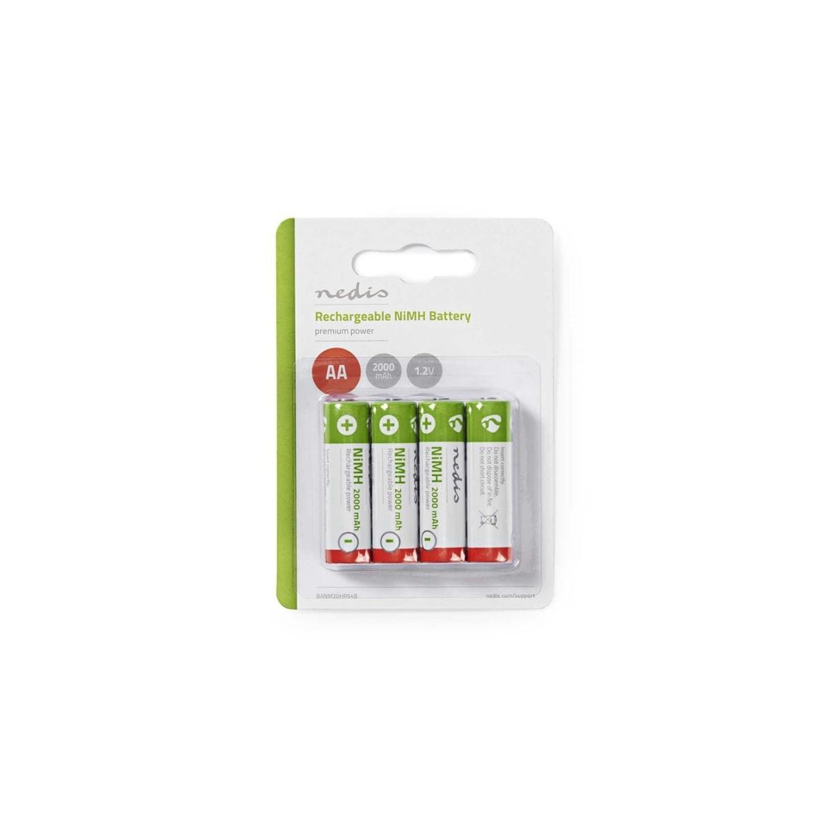 Nedis Oppladbare Ni-MH batteri AA | 1.2 V DC | 2000 mAh | 4-Blister