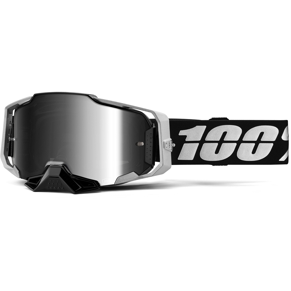 100% - Masque Armega Renen S2 - Silver Mirror Noir / Gris