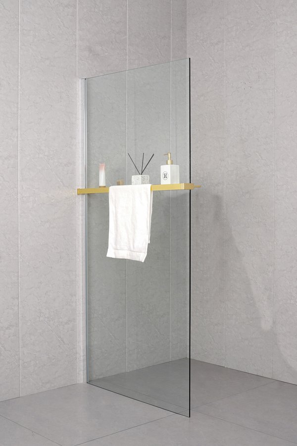 Sapho Shelf handdoekhouder en planchet voor douchewand goud mat