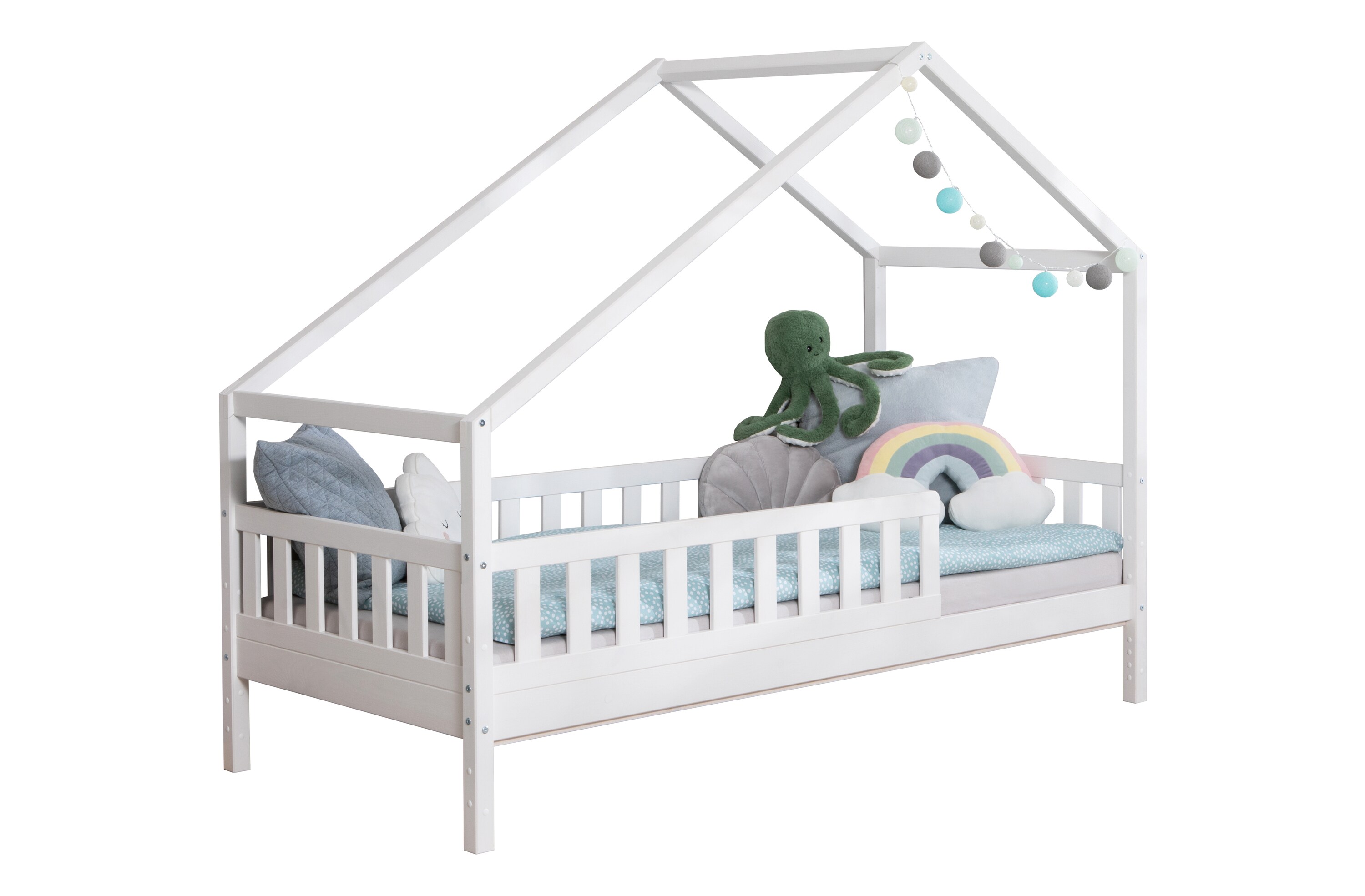 TiCAA TiCAA Hausbett Bodenbett wandelbar mit asymmetrischem Dach 