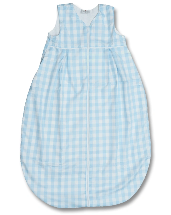 Flanellschlafsack kariert in hellblau