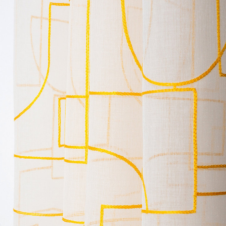 Voilage tamisant à œillet Play Rocle l.140 x l.240 cm jaune