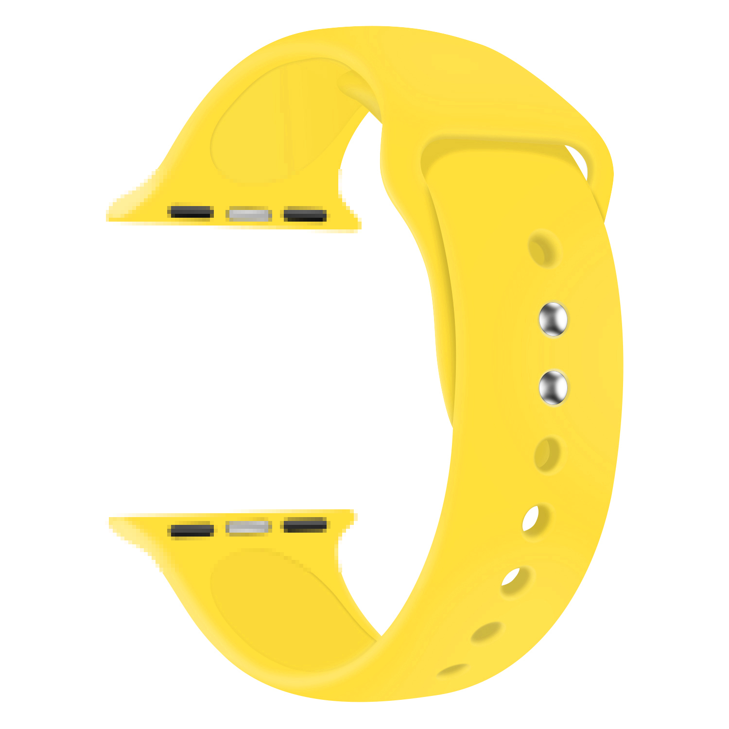 Apple Watch (49/46/45/44 mm) Silikon Sport Armband mit Doppelverschluss (Gelenkumfang: 175-205mm) - Gelb