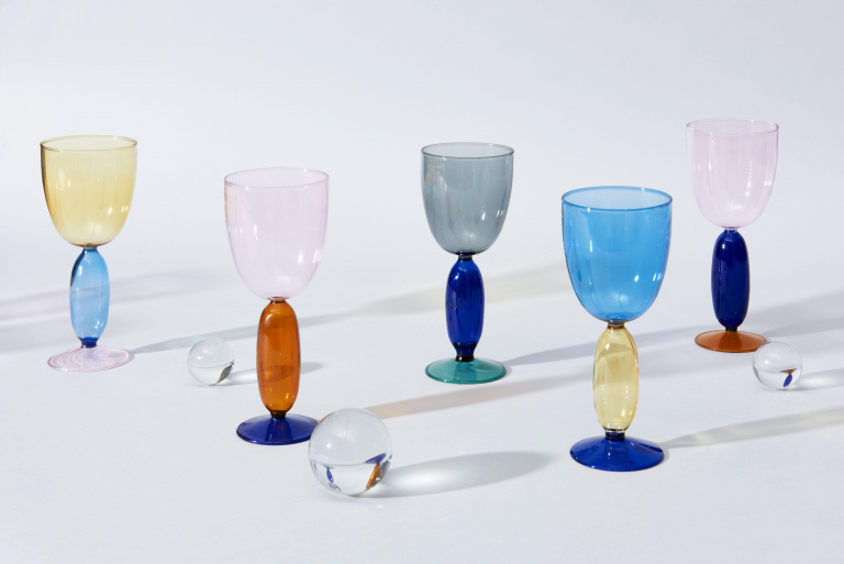 Puik Boon wijnglas Grey/Green/Blue set van 2