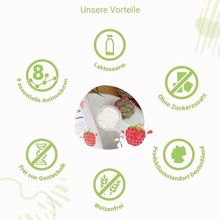 For You whey protein isolate Joghurt-Himbeere Pulver , 600 g