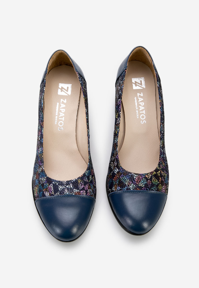 Chaussures en cuir à talon épais multicolores Judy V2