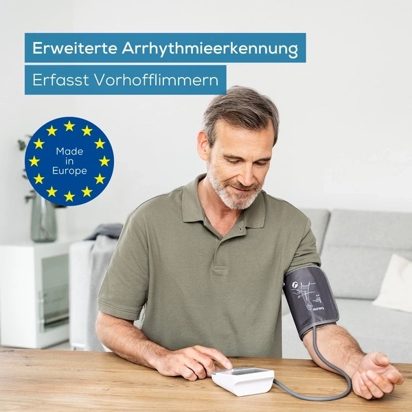BM 53 Blutdruckmessgerät für den Oberarm mit LCD Anzeige   Arrhythmieerkennung (65459) - Weiss