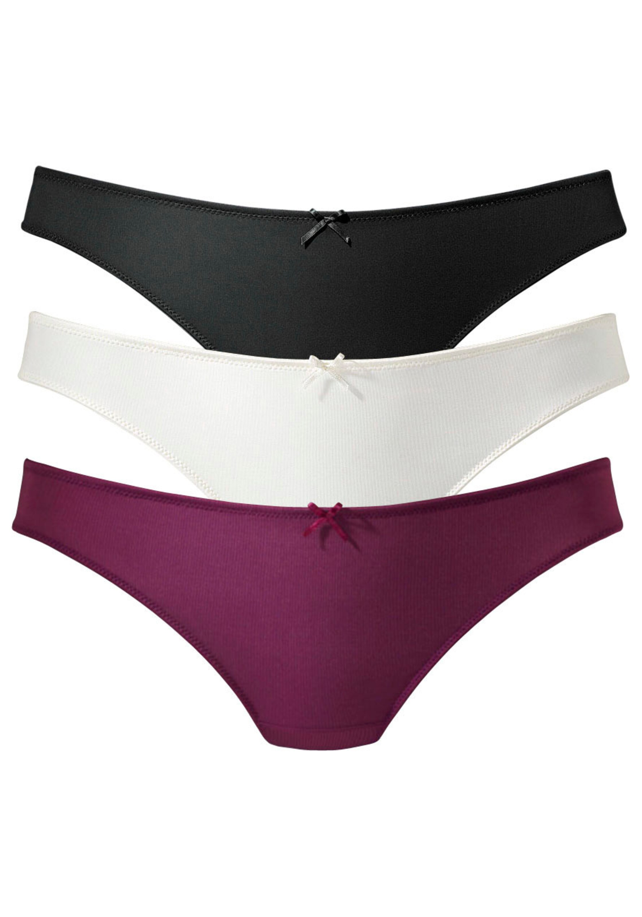 petite fleur String in beere+creme+schwarz