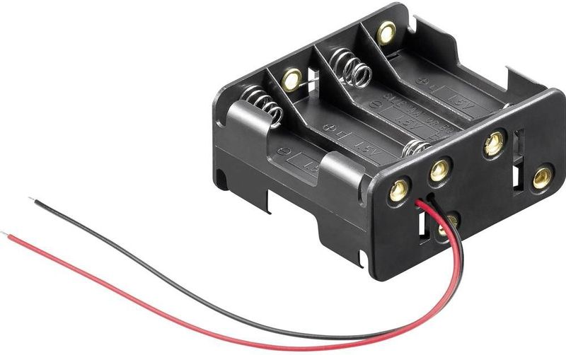 Batterijhouder - Zwart - Voor 8 AA-Batterijen - Met Open Einde
