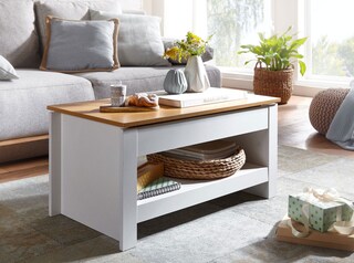 Couchtisch Kam 85x47 weiß/braun