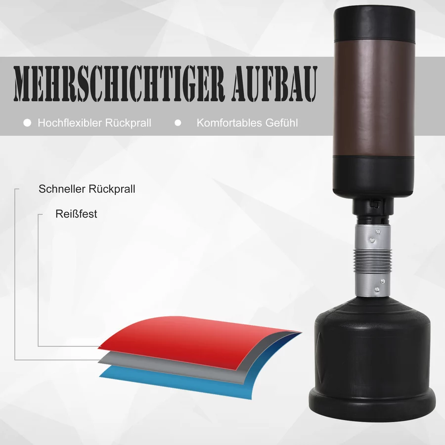HOMCOM Standboxsack 3-fach höhenverstellbar schwarz, rot