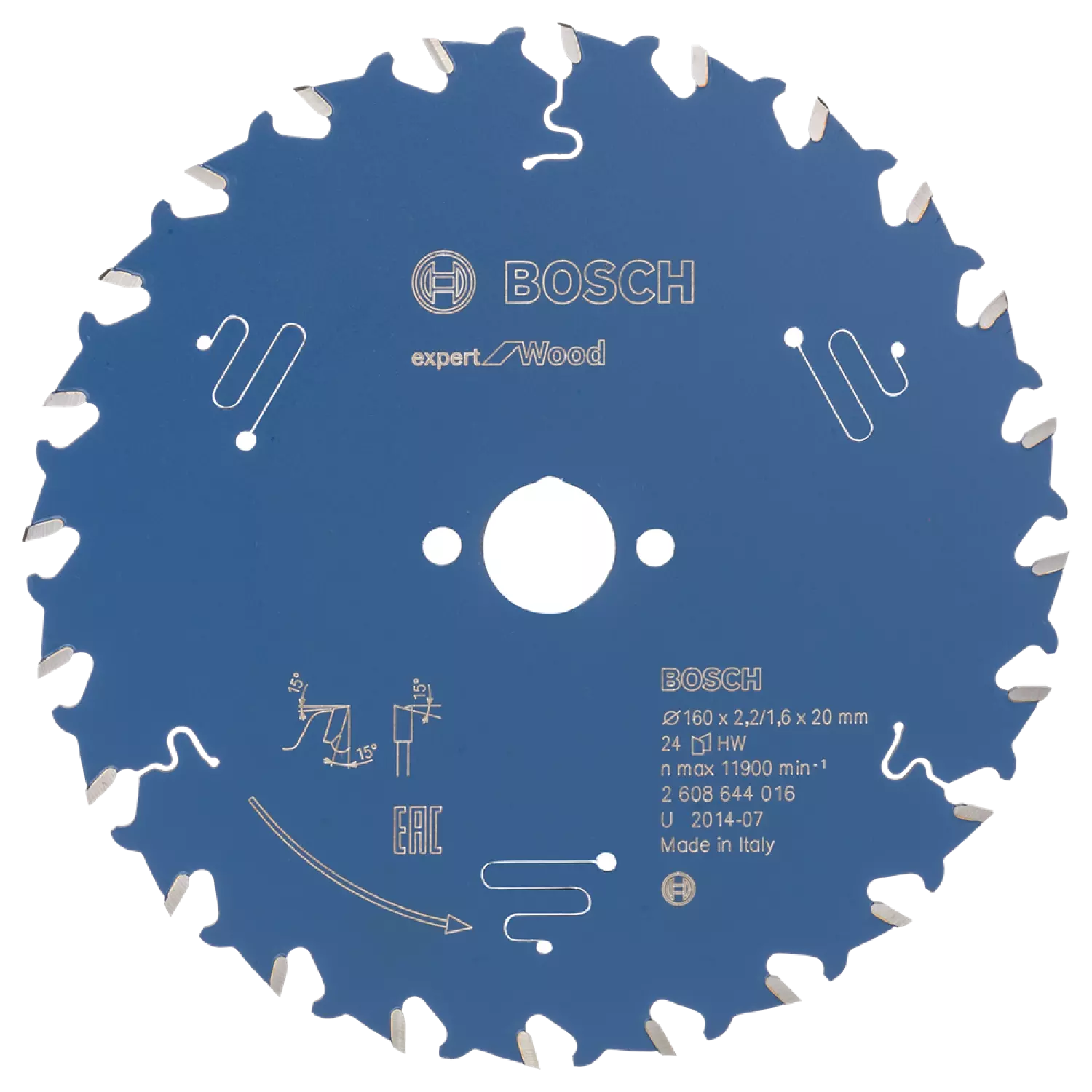 Bosch 2608644016 Expert Cirkelzaagblad - 160 x 20 x 24T - Hout - Carbide