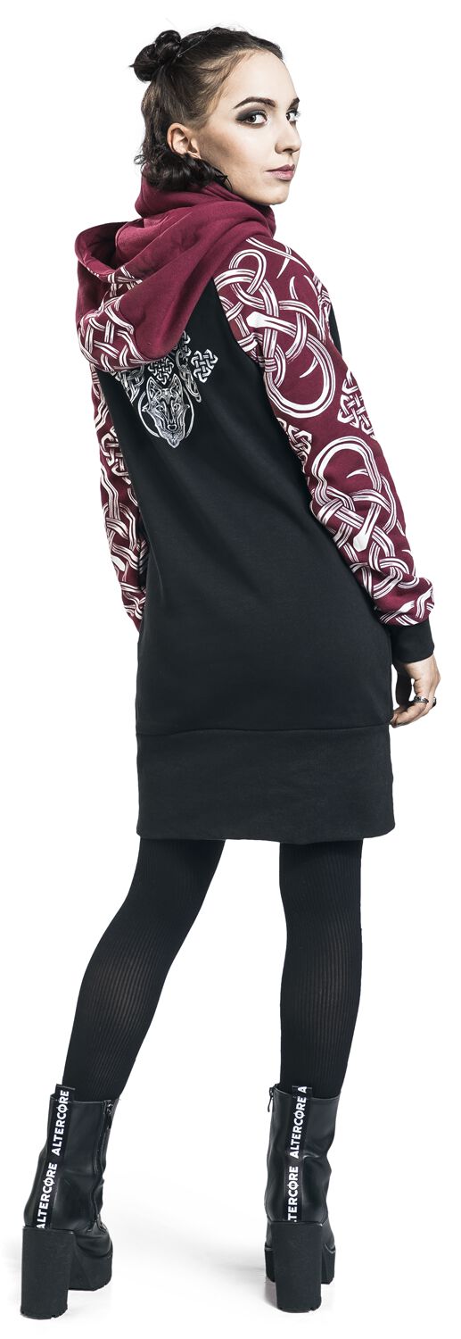 Robe à Capuche Décorations Celtiques | Black Premium by EMP Robe courte