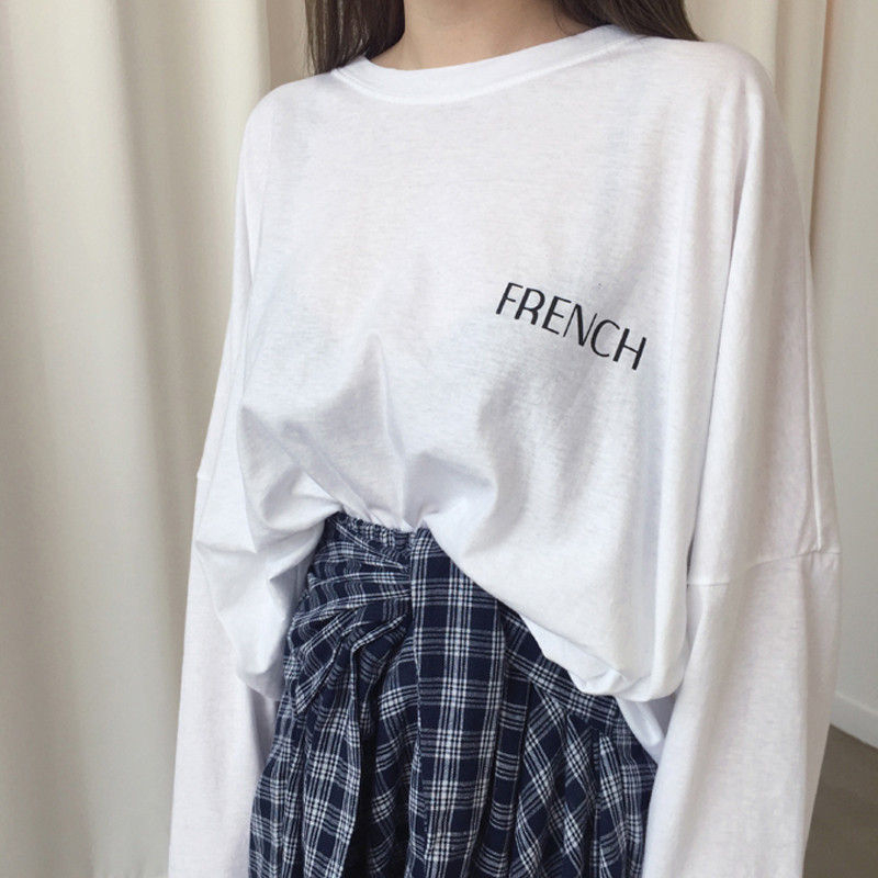 Gilmort - T-shirt met lange mouwen / geruit overhemd met minirok