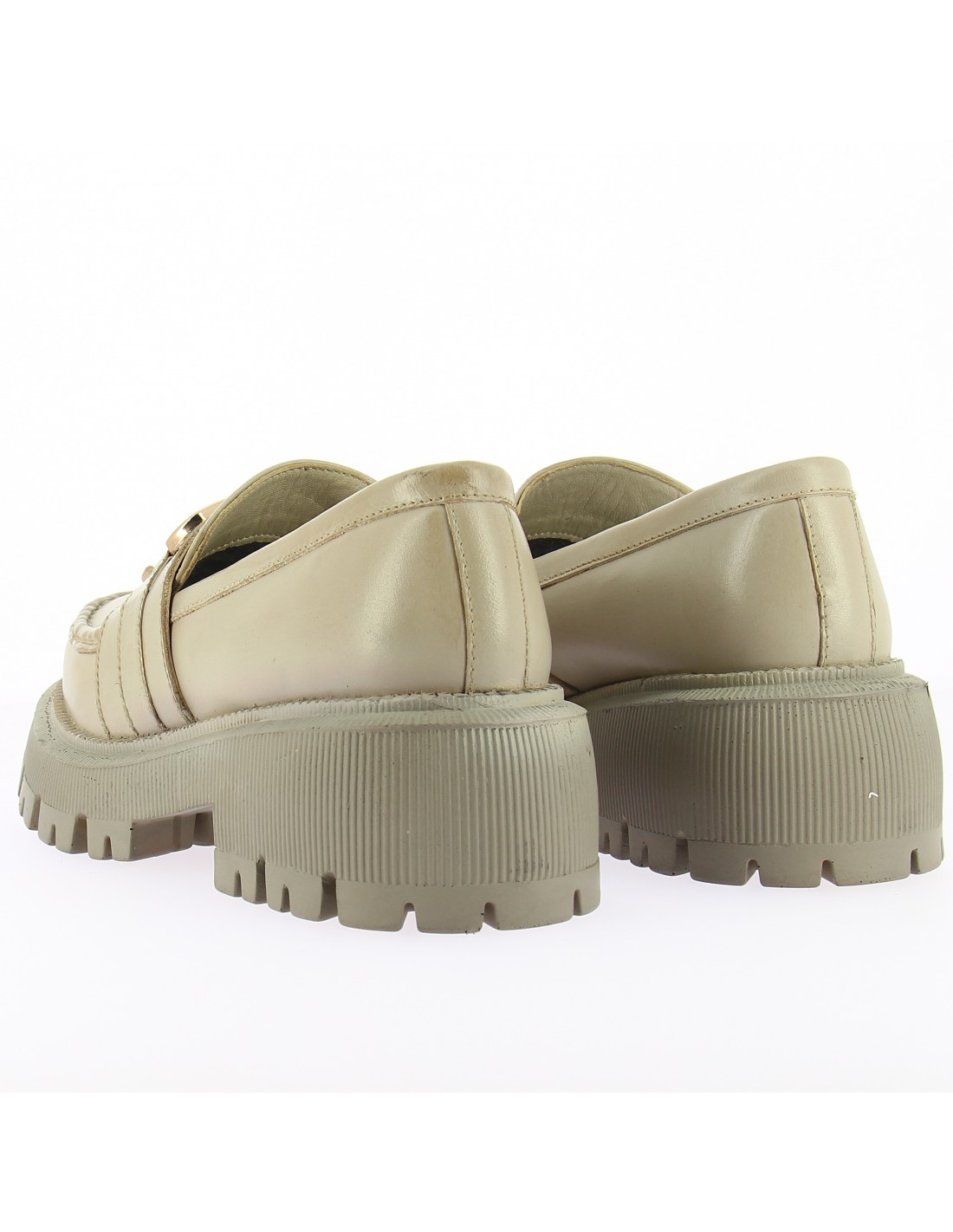 kharisma mocassins compensées femme cuir crème semelle taupe