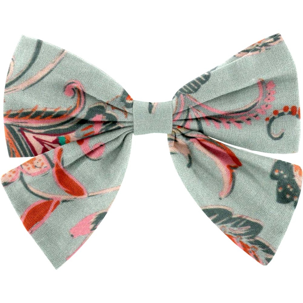 Barrette Noeud Papillon Vert Bohème