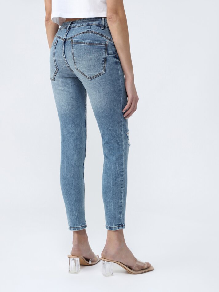 Calça jeans push-up - Azul índigo claro