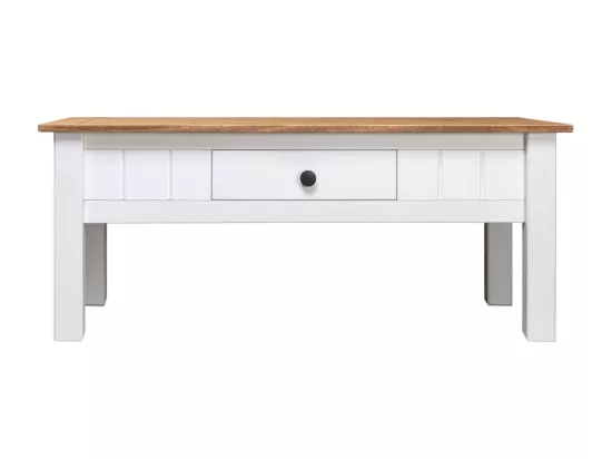 Table basse Blanc 100x60x45 cm Pin massif Assortiment Panama
