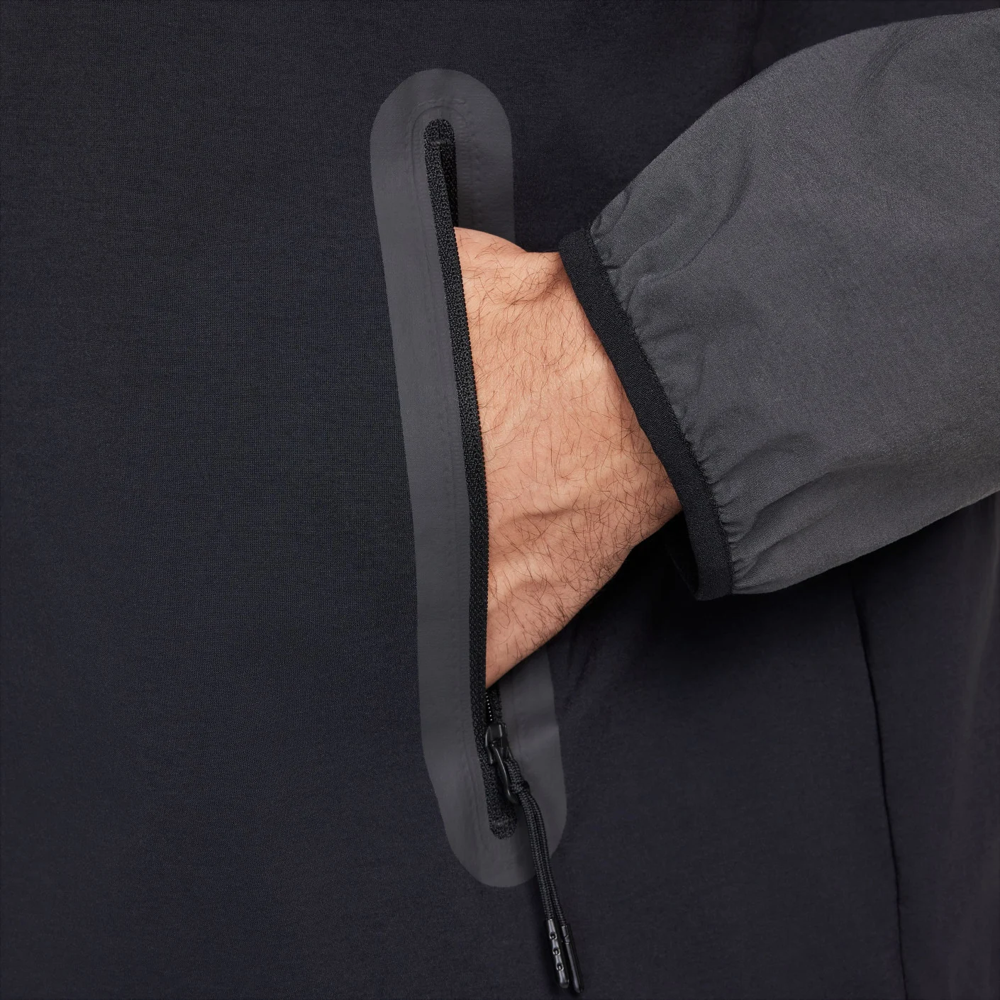 Nike Tech Sportswear Windrunner Jack Donkergrijs Zwart Felgroen