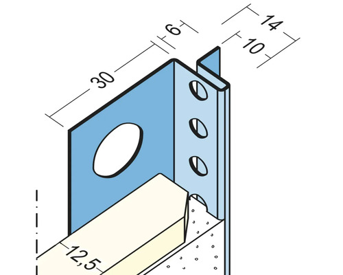 PROTEKTOR eind-/eindprofiel met schaduwvoeg voor droogbouw, gegalvaniseerd staal, 3000 x 10 mm, bundel = 10 stuks