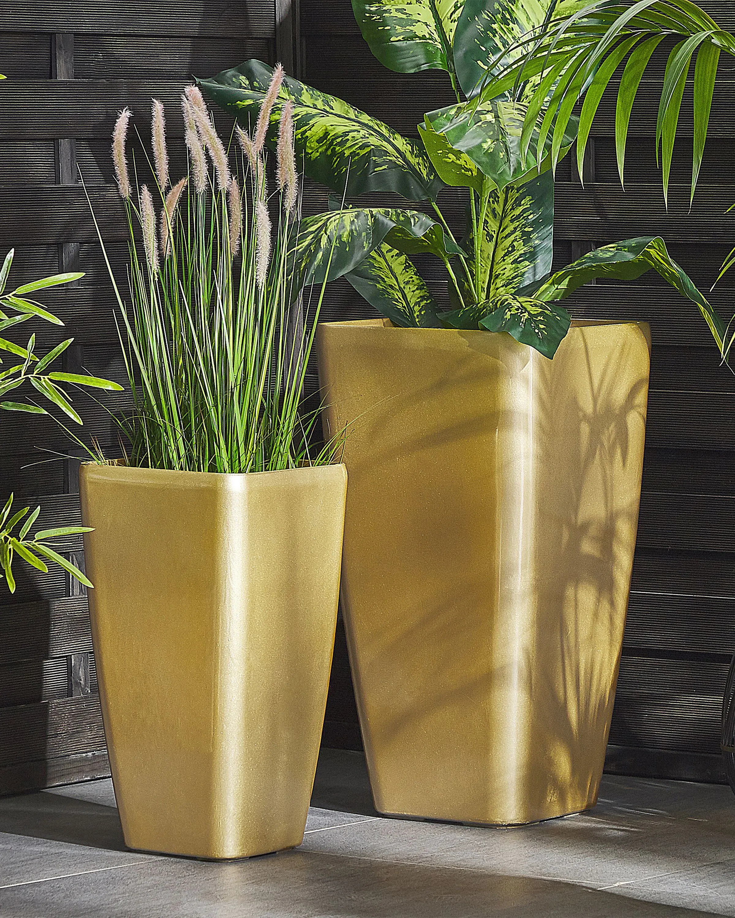Set van 2 bloempotten MODI 30 cm Goud