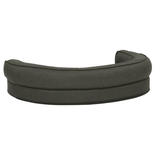 Sofá oval acolchoado para cães Vidaxl com almofada cinza escura