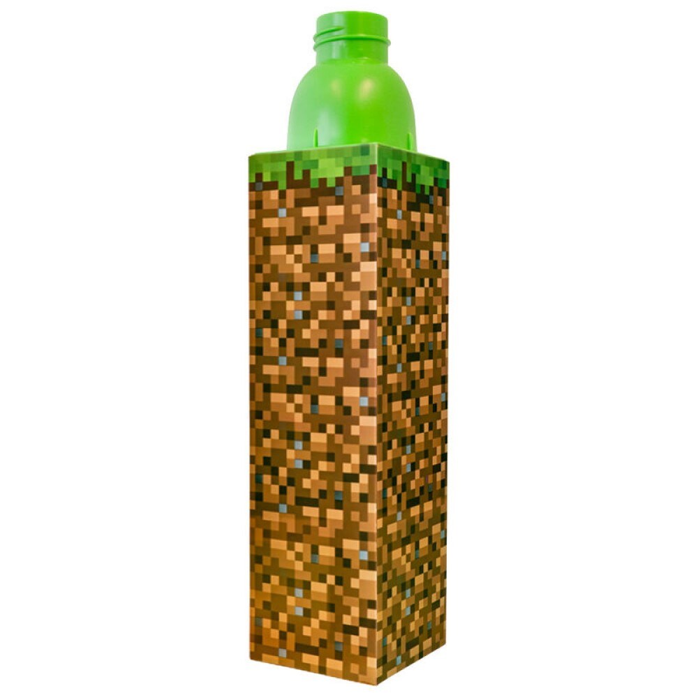 Minecraft Trinkflasche in Form des Würfels aus dem Spiel Erde Grass