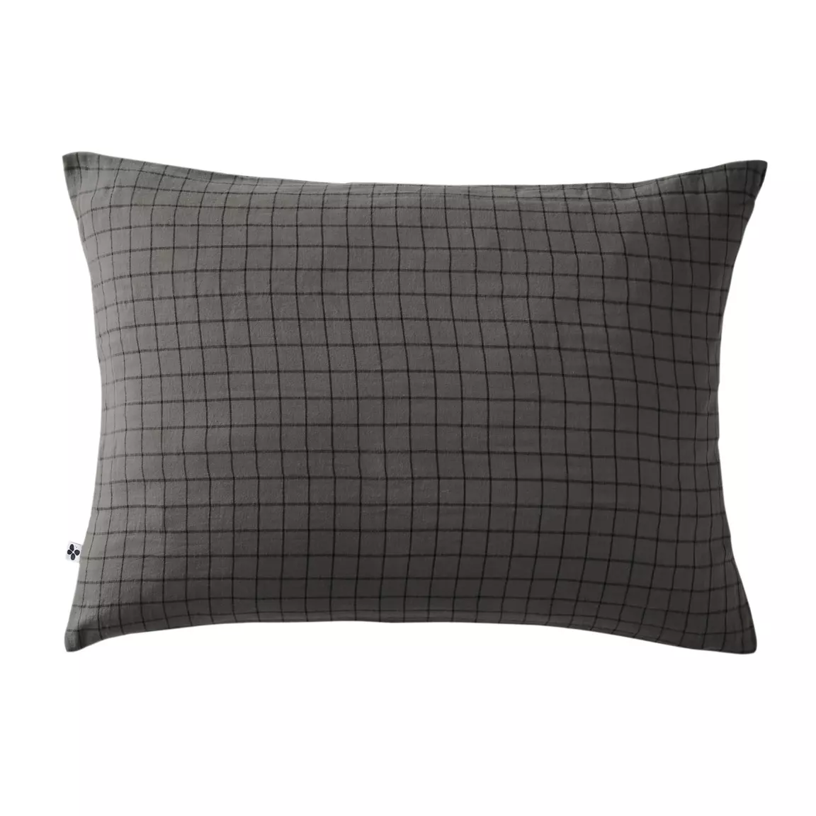 Taie d'oreiller rectangulaire gaze de coton (50 x 70 cm) Gaïa Mix Gris granit