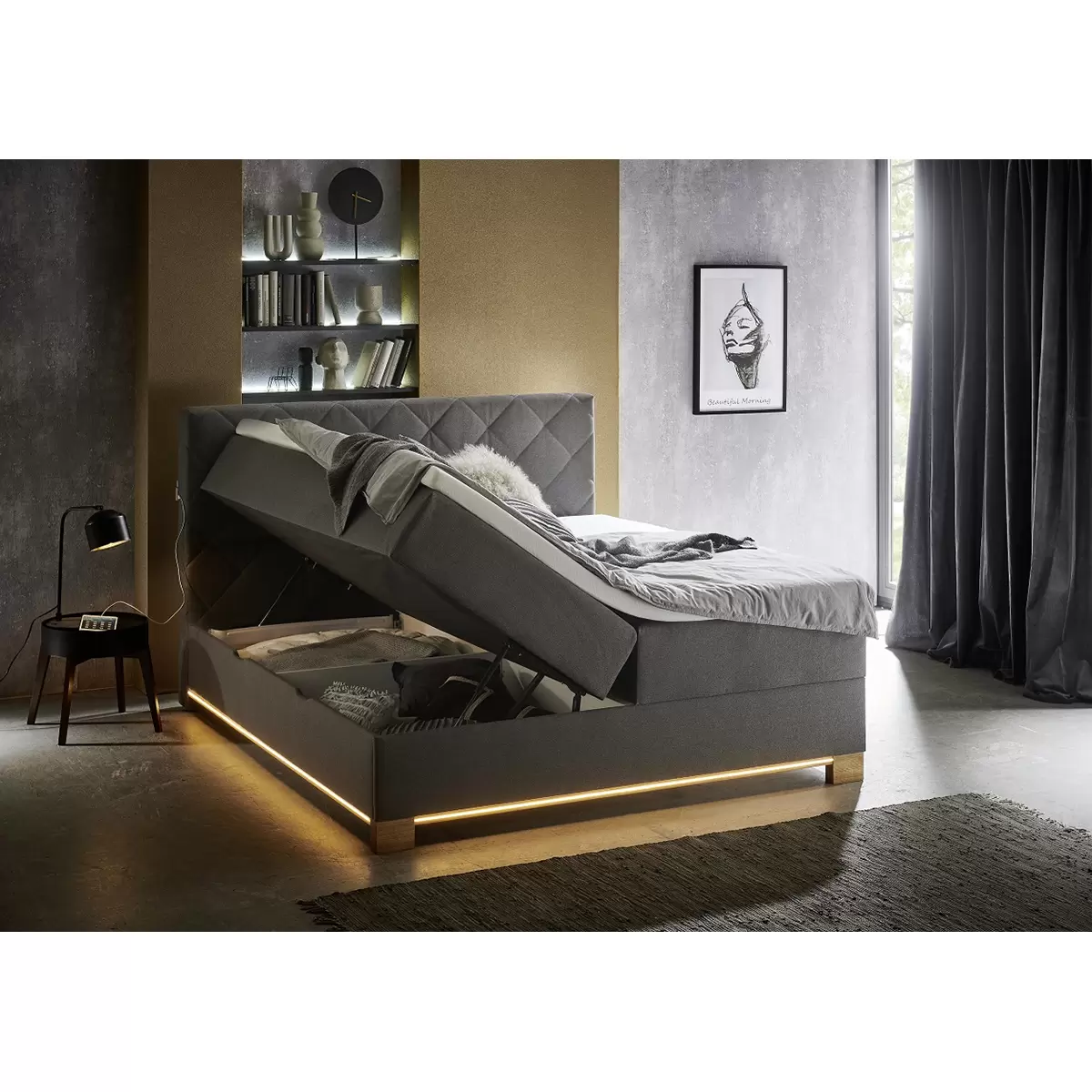 Boxspringbett Messina 180x200 Anthrazit