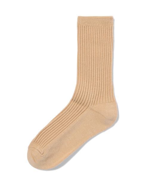 chaussettes femmes à côte - 1 paire sable